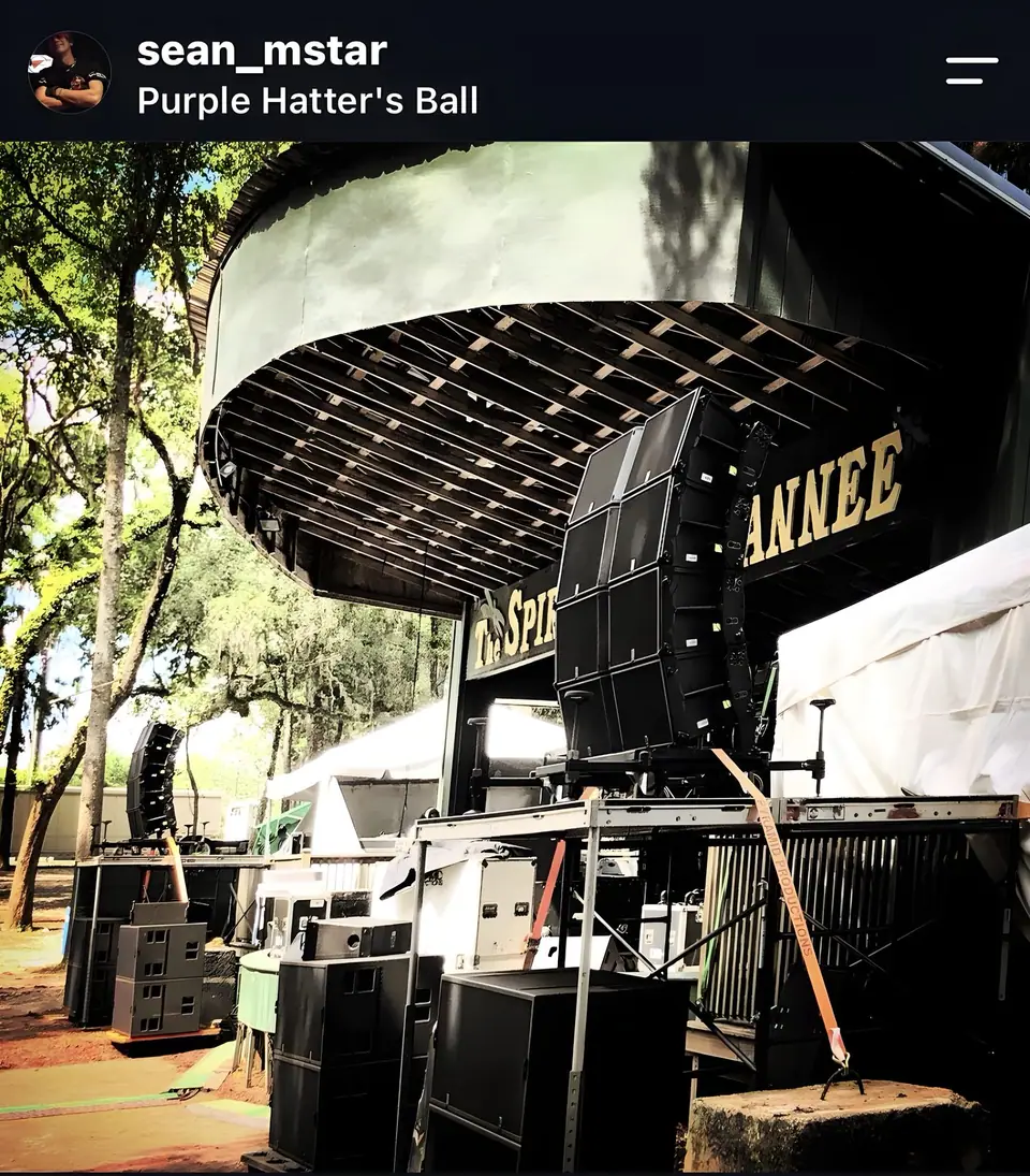 Purple Hatter’s Ball stage at Spirit of Suwannee